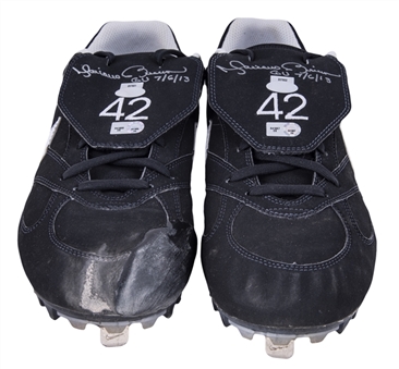 2013 Mariano Rivera Game Used, Signed & Inscribed Cleats Used On 7/6/2013 For Career Save #637 (MLB Authenticated & Steiner)